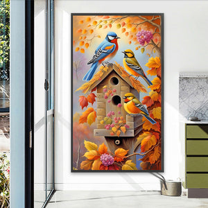 Bird On Branch 40*70CM(Canvas) Full Round Drill Diamond Painting