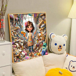 Art Girl 40*40CM(Canvas) Full Round Drill Diamond Painting