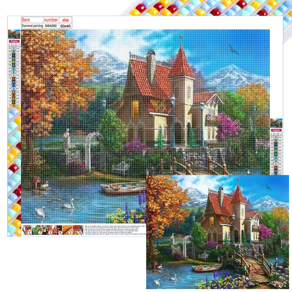 Woods House 50*40CM(Canvas) Full Square Drill Diamond Painting