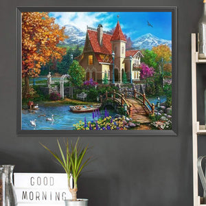 Woods House 50*40CM(Canvas) Full Square Drill Diamond Painting