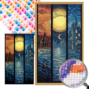 Glass Landscape Painting 40*70CM(Picture) Full AB Round Drill Diamond Painting