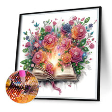 Load image into Gallery viewer, Flowers In Books 30*30CM(Canvas) Partial Special Shaped Drill Diamond Painting
