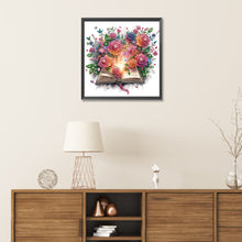 Load image into Gallery viewer, Flowers In Books 30*30CM(Canvas) Partial Special Shaped Drill Diamond Painting
