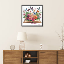 Load image into Gallery viewer, Flowers In Books 30*30CM(Canvas) Partial Special Shaped Drill Diamond Painting
