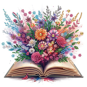 Flowers In Books 30*30CM(Canvas) Partial Special Shaped Drill Diamond Painting