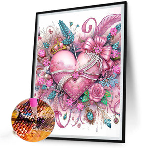 Flowers Of Love 30*40CM(Canvas) Partial Special Shaped Drill Diamond Painting