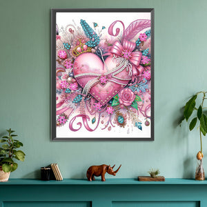 Flowers Of Love 30*40CM(Canvas) Partial Special Shaped Drill Diamond Painting