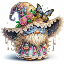 Load image into Gallery viewer, Spring Butterfly Gnome 30*30CM(Canvas) Partial Special Shaped Drill Diamond Painting
