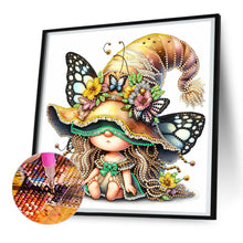 Load image into Gallery viewer, Spring Butterfly Gnome 30*30CM(Canvas) Partial Special Shaped Drill Diamond Painting
