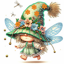 Load image into Gallery viewer, Spring Dragonfly Gnome 30*30CM(Canvas) Partial Special Shaped Drill Diamond Painting
