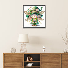 Load image into Gallery viewer, Spring Dragonfly Gnome 30*30CM(Canvas) Partial Special Shaped Drill Diamond Painting
