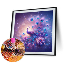 Load image into Gallery viewer, Purple Fantasy Background Peacock 40*40CM(Canvas) Full Round Drill Diamond Painting
