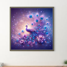 Load image into Gallery viewer, Purple Fantasy Background Peacock 40*40CM(Canvas) Full Round Drill Diamond Painting
