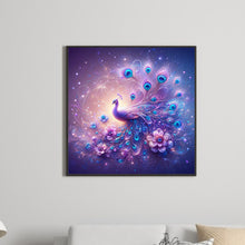 Load image into Gallery viewer, Purple Fantasy Background Peacock 40*40CM(Canvas) Full Round Drill Diamond Painting
