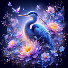 Load image into Gallery viewer, White Crane On Purple Fantasy Background 40*40CM(Canvas) Full Round Drill Diamond Painting
