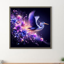 Load image into Gallery viewer, Flying Crane On Purple Fantasy Background 40*40CM(Canvas) Full Round Drill Diamond Painting
