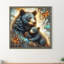 Load image into Gallery viewer, Glass Pattern Black Bear 40*40CM(Canvas) Full Round Drill Diamond Painting
