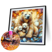 Load image into Gallery viewer, Glass Pattern Polar Bear Family 40*40CM(Canvas) Full Round Drill Diamond Painting
