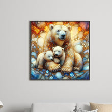 Load image into Gallery viewer, Glass Pattern Polar Bear Family 40*40CM(Canvas) Full Round Drill Diamond Painting
