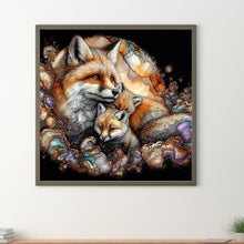 Load image into Gallery viewer, Glass Pattern Fox Family 40*40CM(Canvas) Full Round Drill Diamond Painting
