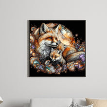 Load image into Gallery viewer, Glass Pattern Fox Family 40*40CM(Canvas) Full Round Drill Diamond Painting
