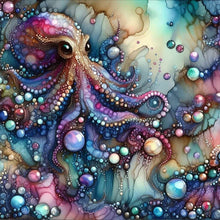 Load image into Gallery viewer, Glass Pattern Octopus 40*40CM(Canvas) Full Round Drill Diamond Painting
