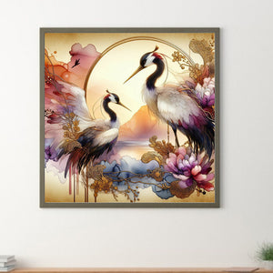 Glass Crane 40*40CM(Canvas) Full Round Drill Diamond Painting