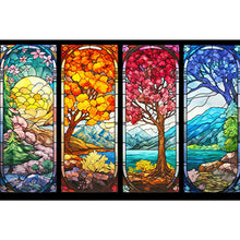 Load image into Gallery viewer, Glass Painting Four Seasons Tree 60*40CM(Canvas) Full Round Drill Diamond Painting
