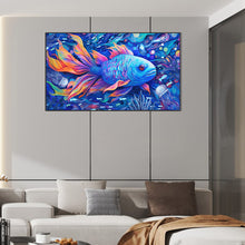 Load image into Gallery viewer, Blue Fish 70*40CM(Canvas) Full Round Drill Diamond Painting
