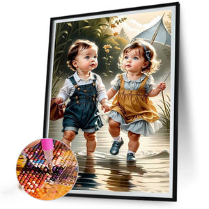 Little Girl 40*50CM(Picture) Full Square Drill Diamond Painting