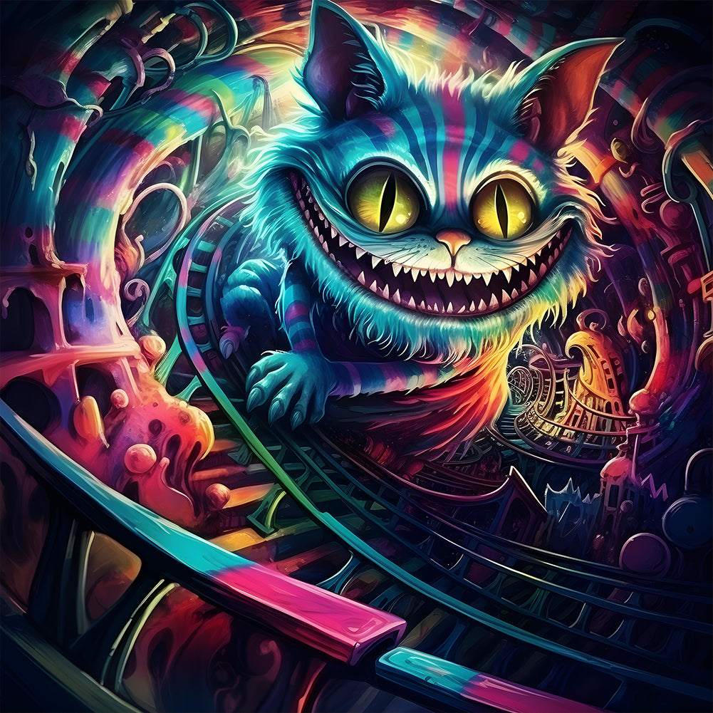 Alice In Wonderland Cheshire Cat 40*40CM(Canvas) Full Round Drill Diamond Painting