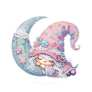 Special Shaped 5D Girl With Moon Diamond Art Tabletop Decor Bedroom Home Decor
