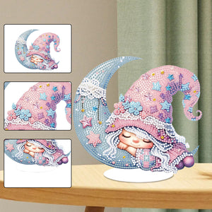 Special Shaped 5D Girl With Moon Diamond Art Tabletop Decor Bedroom Home Decor