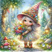 Load image into Gallery viewer, Little Girl Giving Flowers In Spring 40*40CM(Picture) Full Square Drill Diamond Painting
