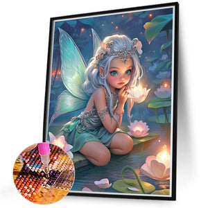 Lotus And Fairy Girl 40*50CM(Canvas) Full Round Drill Diamond Painting