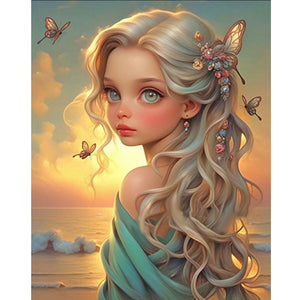 Seaside Fairy Girl 40*50CM(Canvas) Full Round Drill Diamond Painting