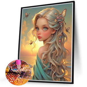 Seaside Fairy Girl 40*50CM(Canvas) Full Round Drill Diamond Painting