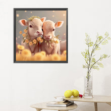 Load image into Gallery viewer, Two Calves 30*30CM(Canvas) Full Round Drill Diamond Painting
