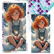 Load image into Gallery viewer, Cute Red-Haired Girl In The Clouds 40*80CM(Canvas) Full Round Drill Diamond Painting
