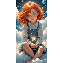 Load image into Gallery viewer, Cute Red-Haired Girl In The Clouds 40*80CM(Canvas) Full Round Drill Diamond Painting
