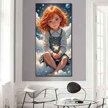 Load image into Gallery viewer, Cute Red-Haired Girl In The Clouds 40*80CM(Canvas) Full Round Drill Diamond Painting
