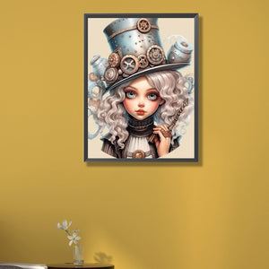 Steampunk Girl 40*55CM(Picture) Full AB Round Drill Diamond Painting