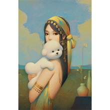 Load image into Gallery viewer, Girl Holding Puppy 40*60CM(Picture) Full AB Round Drill Diamond Painting
