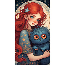 Load image into Gallery viewer, Red-Haired Girl And Little Monster 40*75CM(Picture) Full AB Round Drill Diamond Painting
