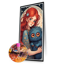 Load image into Gallery viewer, Red-Haired Girl And Little Monster 40*75CM(Picture) Full AB Round Drill Diamond Painting
