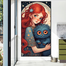 Load image into Gallery viewer, Red-Haired Girl And Little Monster 40*75CM(Picture) Full AB Round Drill Diamond Painting
