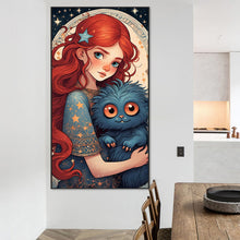 Load image into Gallery viewer, Red-Haired Girl And Little Monster 40*75CM(Picture) Full AB Round Drill Diamond Painting
