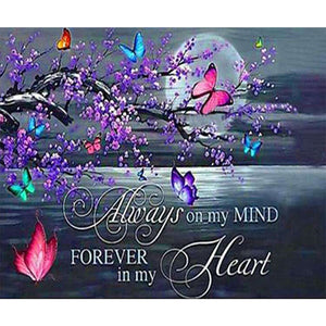 Butterfly On Branch 60*50CM(Canvas) Full Round Drill Diamond Painting