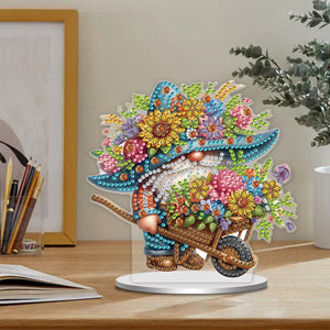 Single-Side Special Shape Spring Gnome Desktop Diamond Art Kits for Home Decor