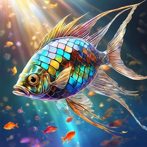 Colorful Lin Fish 30*30CM(Canvas) Full Square Drill Diamond Painting